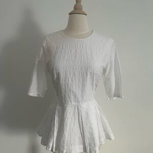 GAP White peplum top size 10